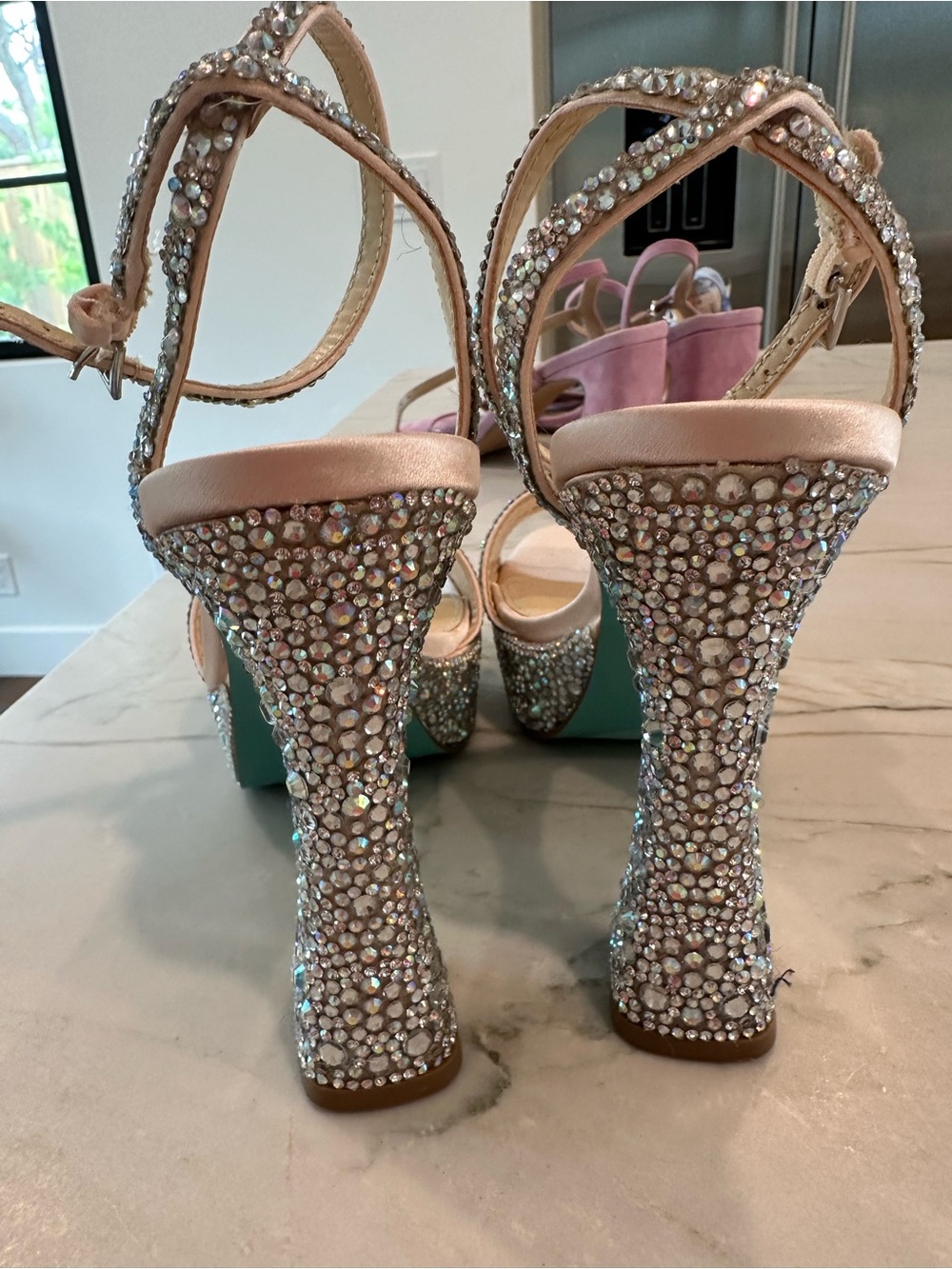 Betsey Johnson Crystal Embellished Platform Heels - Picture 6 of 9